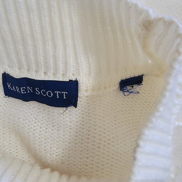 Vintage Floral Embroidered Knit Cowl Turtle Neck Pullover Long Sleeve Sweater - Picture 7 of 8